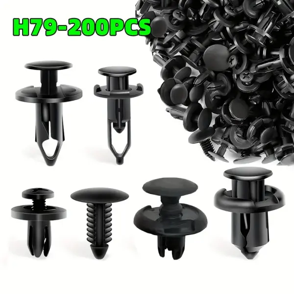 200pcs Universal Car Fixing Clips – Mixed 6–10mm Bumper Push Rivets for Auto Repair