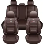 Breathable PU Leather Car Seat Covers – Single or Full 5-Seat Set for SUVs & Sedans