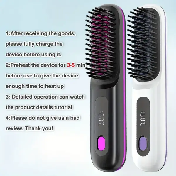Rapid Cordless Hair Straightener Brush