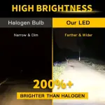 2pcs H4 9003 LED Headlight Bulbs – CSP Fanless, Canbus, High & Low Beam, 12V