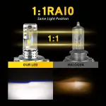 2pcs H4 9003 LED Headlight Bulbs – CSP Fanless, Canbus, High & Low Beam, 12V