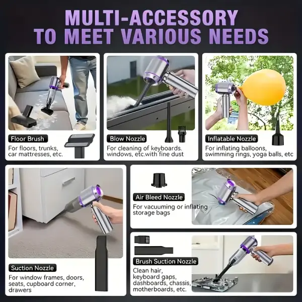 4-in-1 High-Power Wireless Mini Vacuum