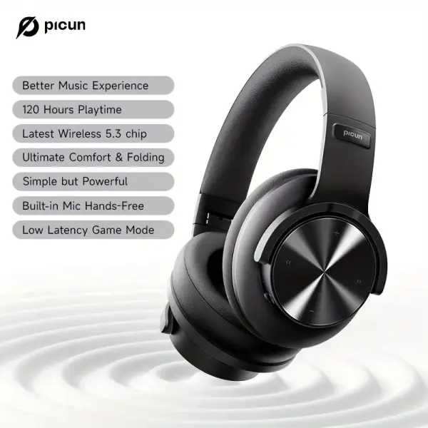 Picun 120H Wireless Over-Ear Headphones