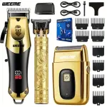 WEEME 3pcs Men's Electric Hair Clipper Set – USB Rechargeable with LCD Display