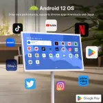 MAXVIEWPRO 32-Inch Portable Smart TV with Touchscreen – Android OS, Adjustable, Wireless Design