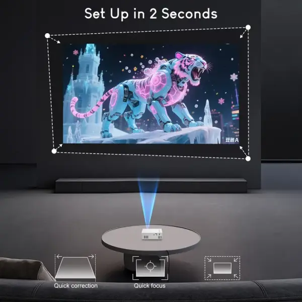 2025 Mini HD Projector with 3D Support