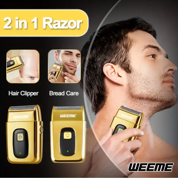 WEEME 3pcs Men's Electric Hair Clipper Set – USB Rechargeable with LCD Display