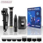 WEEME 4pcs Men's Facial Grooming Set – USB Rechargeable Hair Clipper, Trimmer & Razor