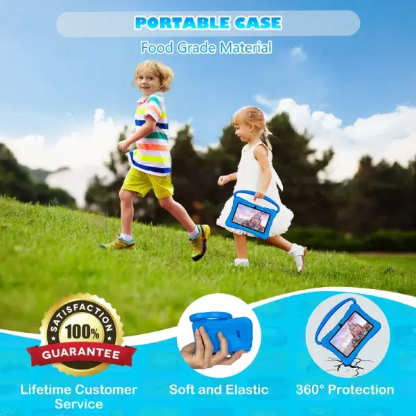 Android 14 Kids Tablet 7" with Case