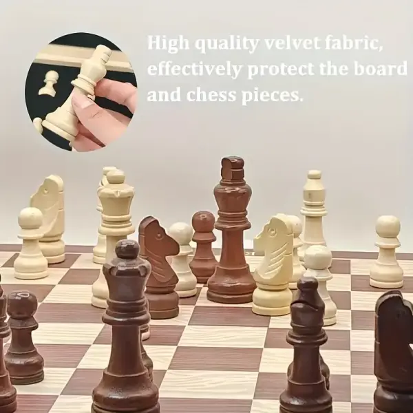 Premium 34cm Folding Wooden Chess Set