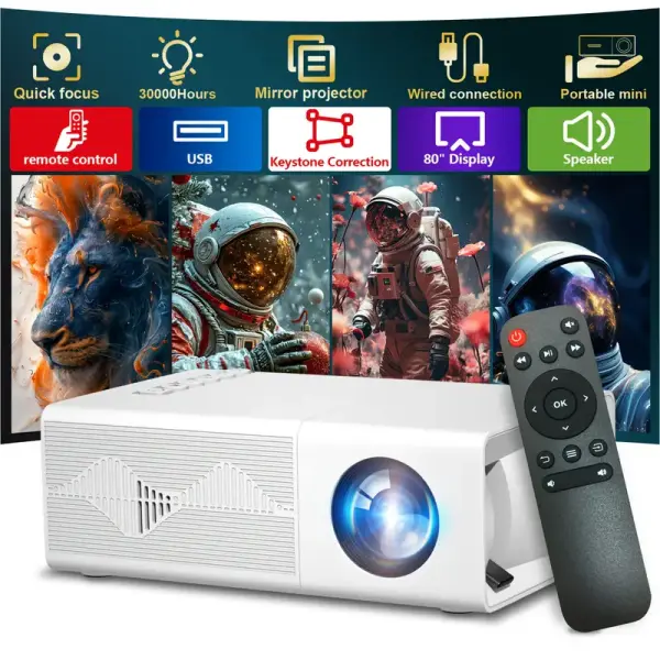 2025 Mini HD Projector with 3D Support