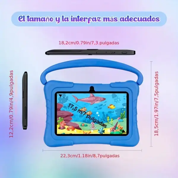 Android 14 Kids Tablet 7" with Case