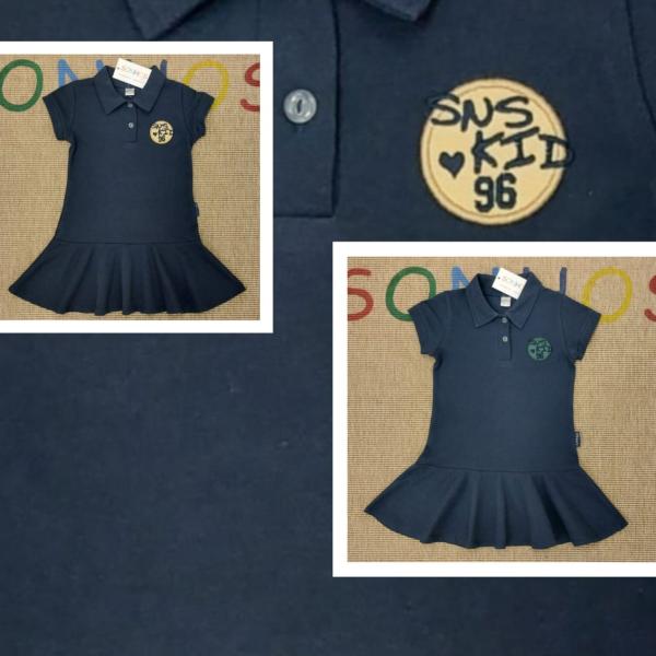 Navy Blue Piqué Dress