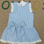 Vestido listrado azul e branco