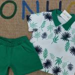 Conjunto polo bebê verde-palmeira