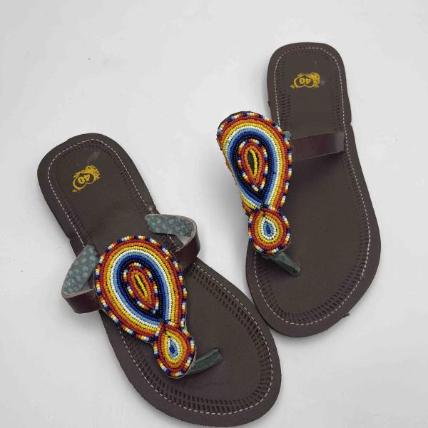 African illustrated sandals