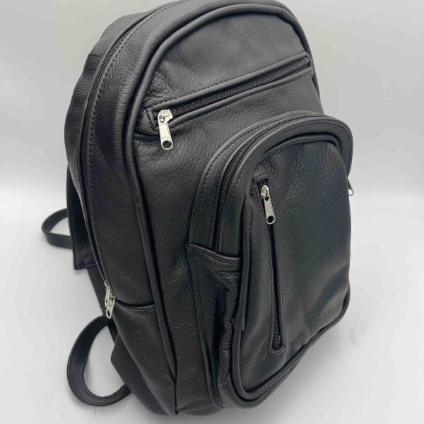 Mavuno Black Leather Backpack