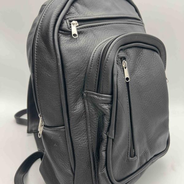Black Leather Backpack