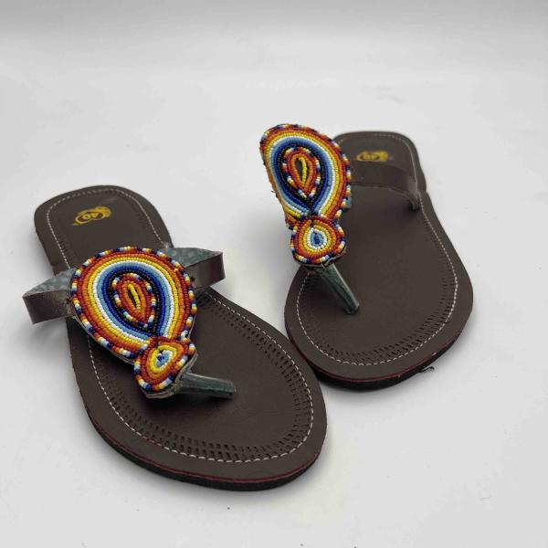 African illustrated sandals