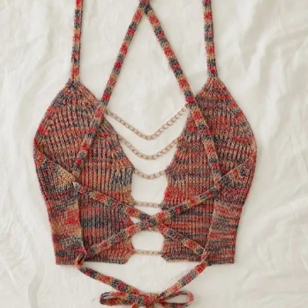 Gradient Colour Sexy Chain Strap Top