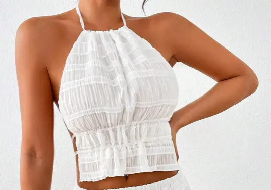 Ruffle Backless Top