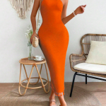 Sleeveless Halter Neck Dress