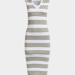 Jet Women's White/Olive Striped Dress
