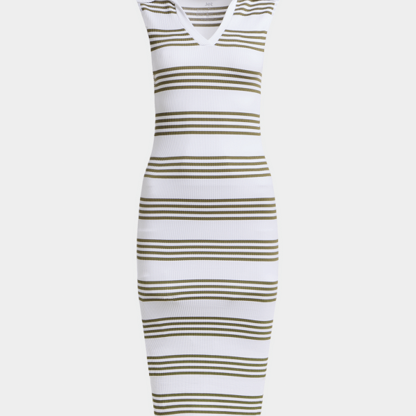 Jet Women's White/Olive Striped Dress