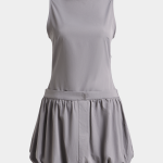 Women's Grey Bubble Shift Mini Dress