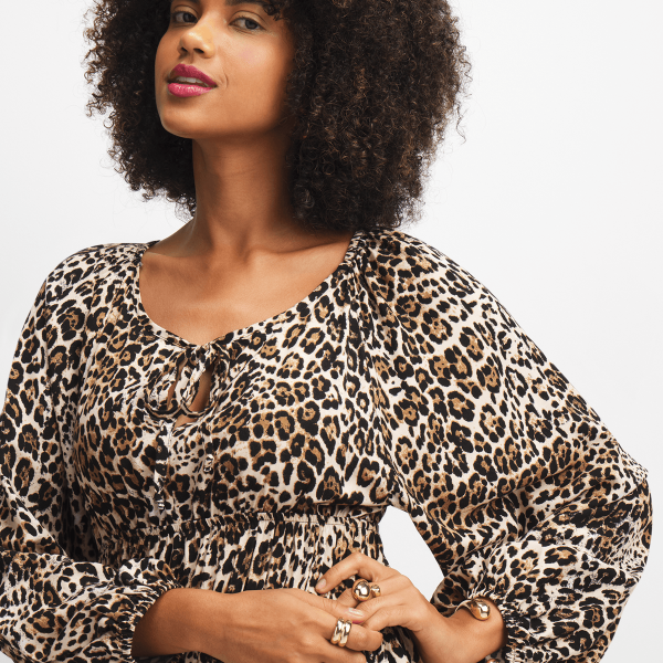 Jet Women's Brown Animal Print Maxi Dress