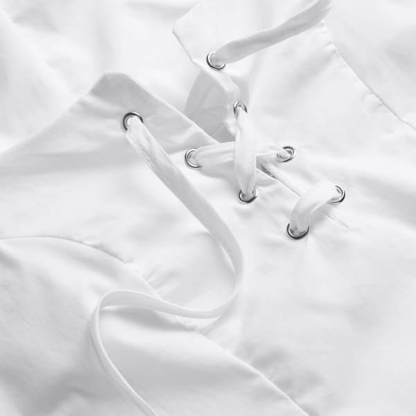 Women's White Bask Lace Up Mini Dress