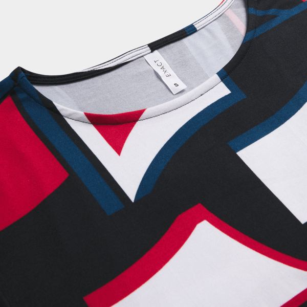 Women's Black Geo Print T-Shirt Dress