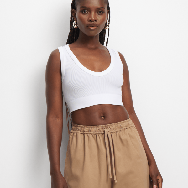 Women's White Seamless Vest