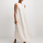 Women's White Trapeze Maxi Dress