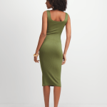 Jet Women's Olive Square Neck Seamless Dress