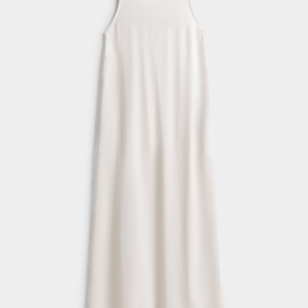 Women's White Trapeze Maxi Dress