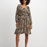 Jet Women's Brown Animal Print Maxi Dress