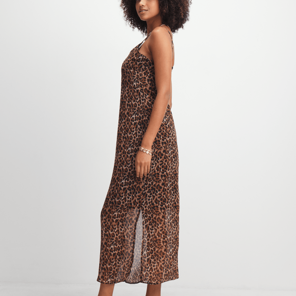 Jet Women's Brown Animal Print Maxi Dress