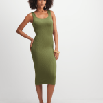 Jet Women's Olive Square Neck Seamless Dress