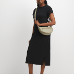 Women's Black Rib Midi T-Shirt Dress