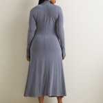 Women's Iconography Funnel Neck Fit & Flare Maxi Dress Slate Grey