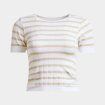 Women's White & Natural Stripe Seamless T-Shirt
