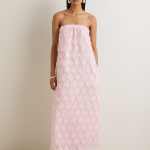 Women's Iconography Eyelash Strapless Column Maxi Dress