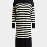 Women's Canvas Striped Cotton Knitwear Column Dress – Striking & Stylish