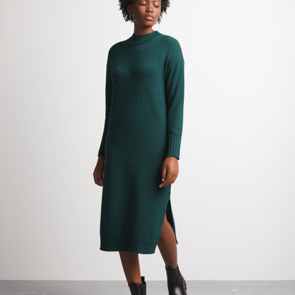 Women's Canvas Cotton Knitwear Column Dress – Classic & Comfortable