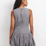 Women's Grey Bubble Shift Mini Dress