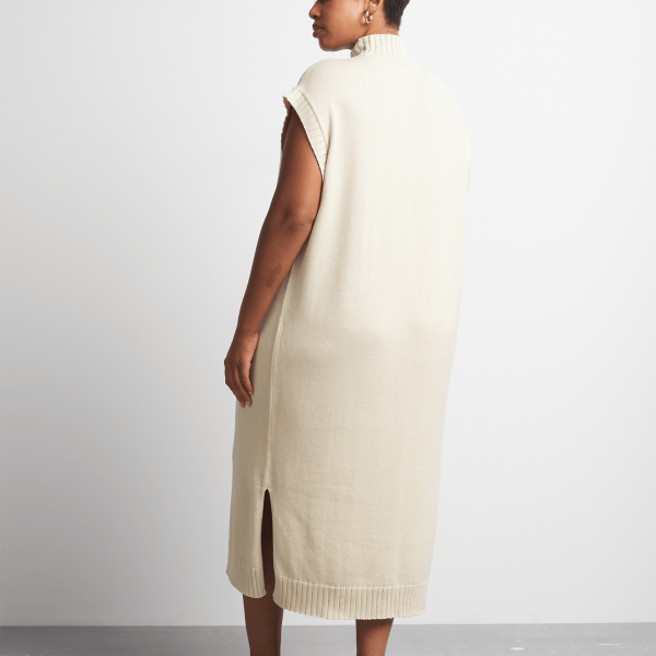 Women's Canvas Sleeveless Cotton Knitwear Column Dress – Summer Chic