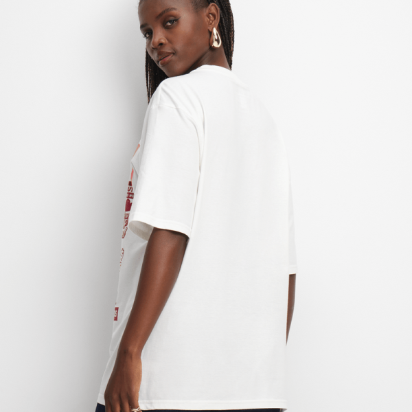 Women's White Gossip Diary Graphic Top