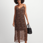 Jet Women's Brown Animal Print Maxi Dress