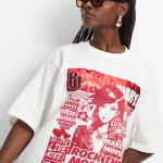 Women's White Gossip Diary Graphic Top